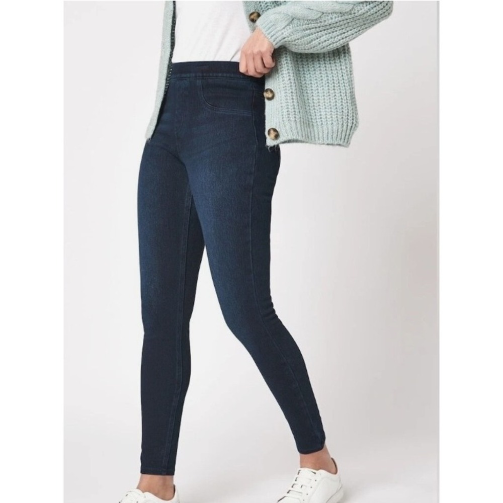 Spanx Ankle Jean-ish Legging Pants Women XL Dark Indigo Shaperwear Pull On NEW
